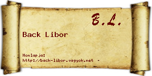 Back Libor névjegykártya